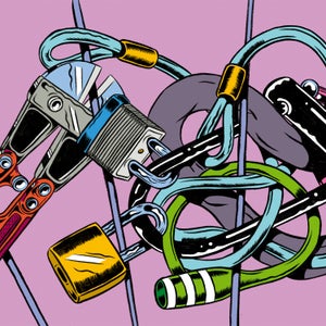 Tangled up in locks. None of them can stop a thief determined enough.