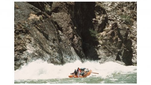 Our first run through the famous Crystal Rapid in 1984 on our first self-supported float. That year we experienced very high water levels. The river was likely flowing around 80,000 cubic feet per second that day.