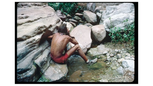 A shot of me photographing in some side canyon in 1985. I can’t tell exactly where.