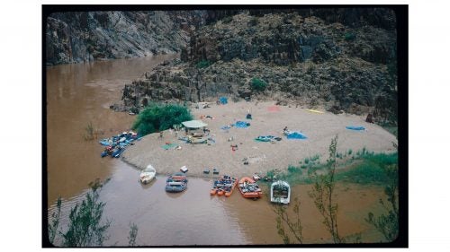 Separation Canyon in 1984. This heart-shaped beach symbolizes what used to be more-or-less the end of the float for many. It is the famous side-canyon which three members of the John W. Powell trip chose to leave the float in 1869.