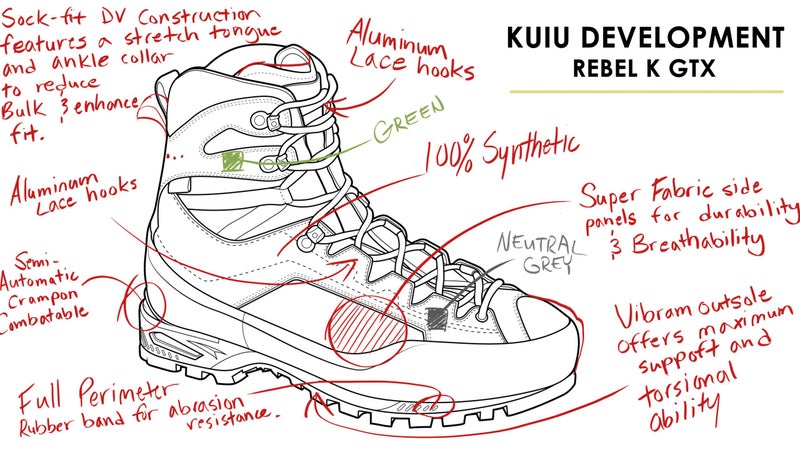 The Rebel shares many of the Rebel Ultra's features but will be a lighter, more flexible, more all-around boot for rugged terrain.