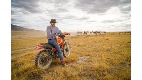 Ranchlands is a Colorado-based ranching and land management company that stewards more than 300,000 acres of rangelands across the American West in partnership with landowners. While meat is often considered the primary product of ranchers, conservation is the product for Ranchlands. Since 2000, the organization’s management style, which focuses on restoring vegetation and wildlife—primarily cattle and bison—in addition to community engagement and education, has been celebrated as a model in conservation circles. In November, Charles Post visited The Nature Conservancy’s Medano-Zapata Ranch, which is managed by Ranchlands, in southern Colorado, for its annual bison roundup. Here, Post highlights some of the people and stories behind this new, young wave of conservationists. Photo: Kate Matheson of Ranchlands pauses after zipping across the range on her motorbike to bring a herd of horses back to the pasture after a long day.