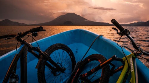 A sunset boat shuttle across Lake Atitlán brings the crew to
La Casa del Mundo, an environmentally friendly hotel perched above the lake.