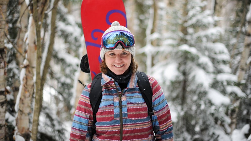 Carpenter on a hike around Stowe Mountain Resort.