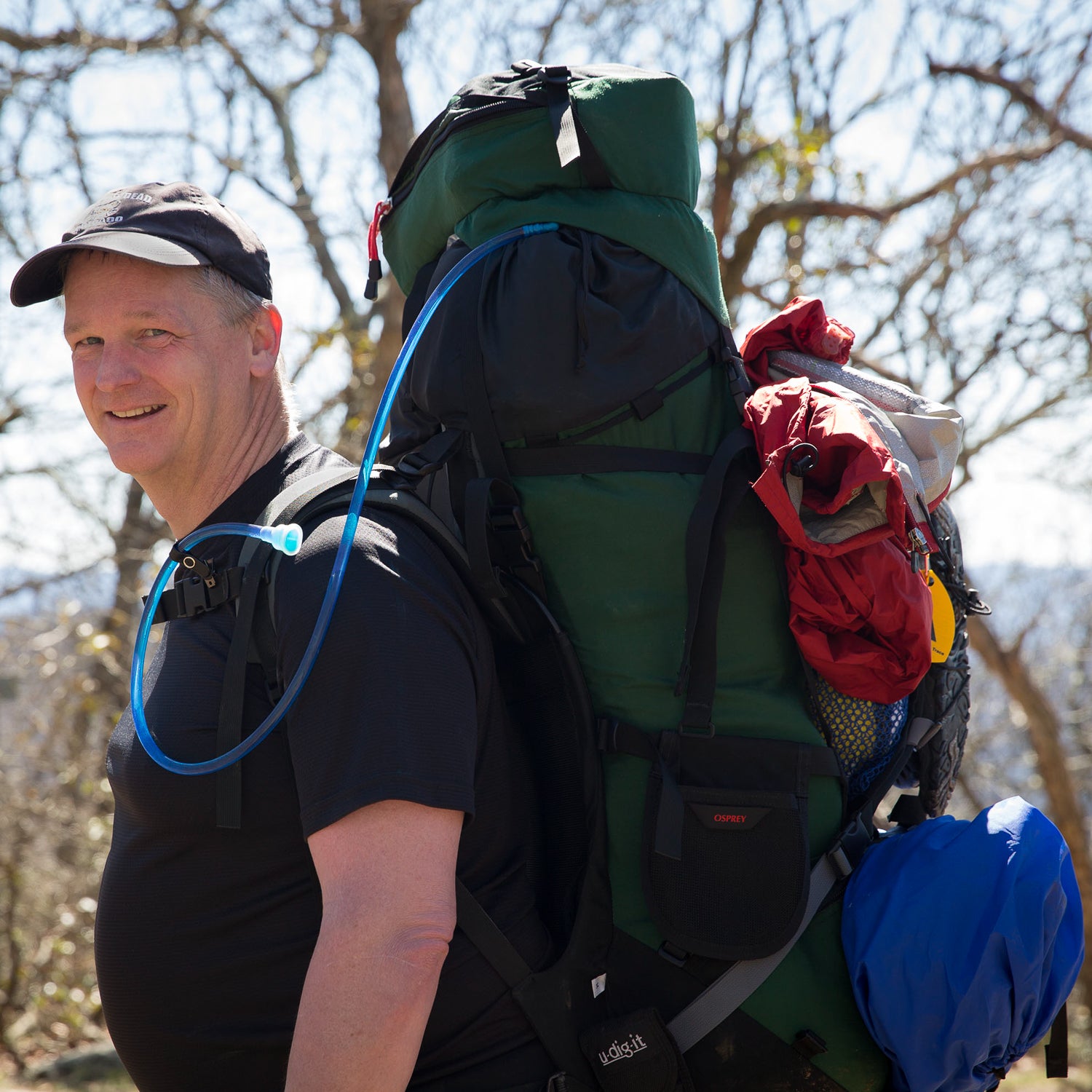 Paul
Age: 51
From: Chicago, Illinois
Occupation: Information technology specialist
Luxury Item: Coffee percolator
“I’ve completed 90 marathons, but the last three years of travelling for work has taken a lot out of me and put a lot on me. I’m hoping to change my lifestyle. But I still want to eat well out on the trail. Good food isn’t a luxury, it’s a necessity. Tomorrow morning, I’ll have the best ever cup of coffee. I spent all winter and spring trying to perfect the percolator schedule. It takes about a half in hour to get a single cup, but it’s totally worth it.”