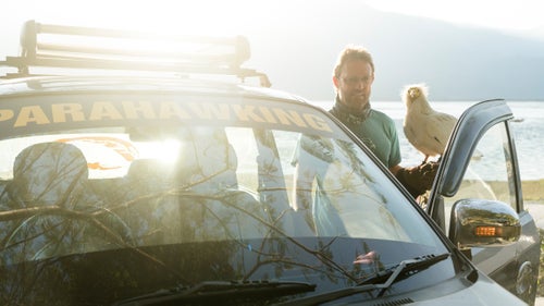 The best and quickest way to our launch site in Nepal is by car. Our birds happily ride shotgun with me while the passengers sit in the back. For most of my guests, it's the first time they have shared a ride with a vulture.