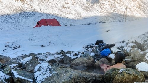 The Arctic isn’t entirely cold. In a few rare places, hot water emerges from the frozen ground, creating up to a 138-degree temperature difference between the water and air.