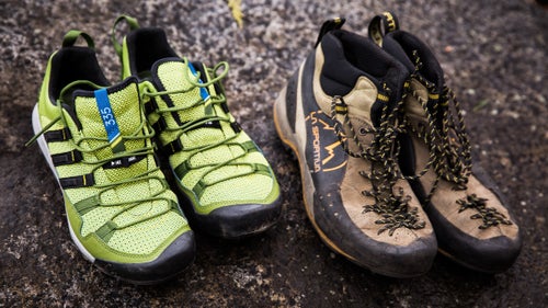 Smith says his favorite and most important piece of gear is his footwear. Much of Yosemite is covered in polished granite slabs, so he needs shoes with sticky climbing rubber. Most of the time, Smith wears a light approach shoe like the Adidas Terrex Solo, which he uses to carry hikers out on a litter, and for climbing routes up to about a 5.7. During helicopter rescues, he’s required to wear an ankle-height leather boot, so he busts out the (now discontinued) La Sportiva Ganda Guide.