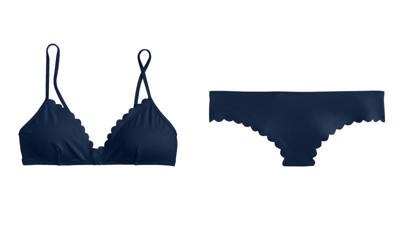 J.Crew Scalloped French Top and Scalloped Bottom