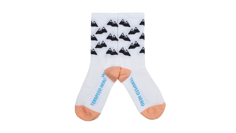 Tenspeed Hero Mountains socks.