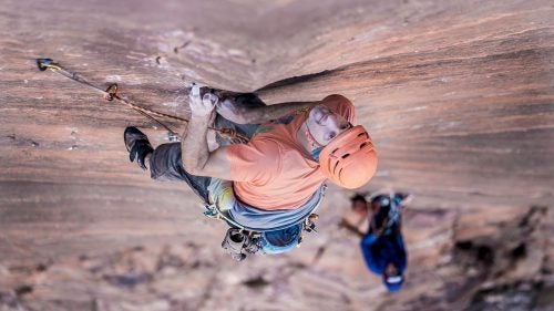 Israeli climbing guide Elad Omer and Sorkin worked tirelessly to find the best climbing sequences to free-climb the most difficult sections on the Sultan ul-Mujahidin. Omer and Eli Nissan began working on this route in 2014 and have spent countless hours to make it a reality. The rock is delicate sandstone. At times, they added a little glue to critical hand- and footholds to ensure the route’s sustainability for future free-climbing impacts.