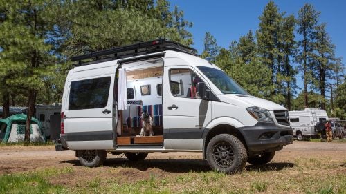 2016 Mercedes Sprinter Van
The Mercedes Sprinter is what everyone with even the faintest interest in #vanlife aspires to. Kristen Bor’s 2016 4x4 model is one of the coolest examples we’ve seen. Her custom build included 180-watts of solar with a 375-amp-hour battery bank, an onboard shower, and a cabin layout that maximizes interior space.