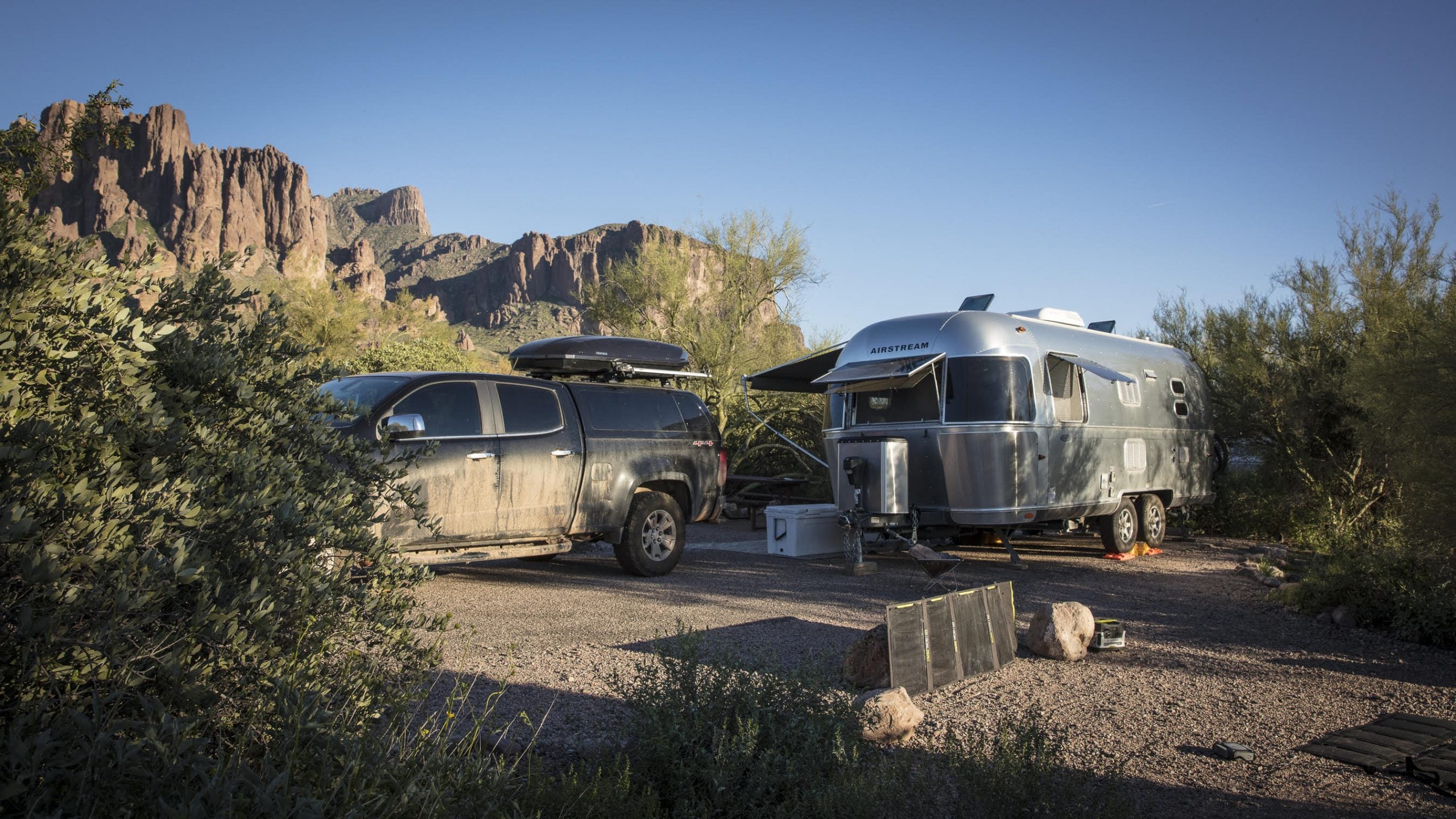 Aaron Gulley's airstream, Artemis, gets the solar hookup. 