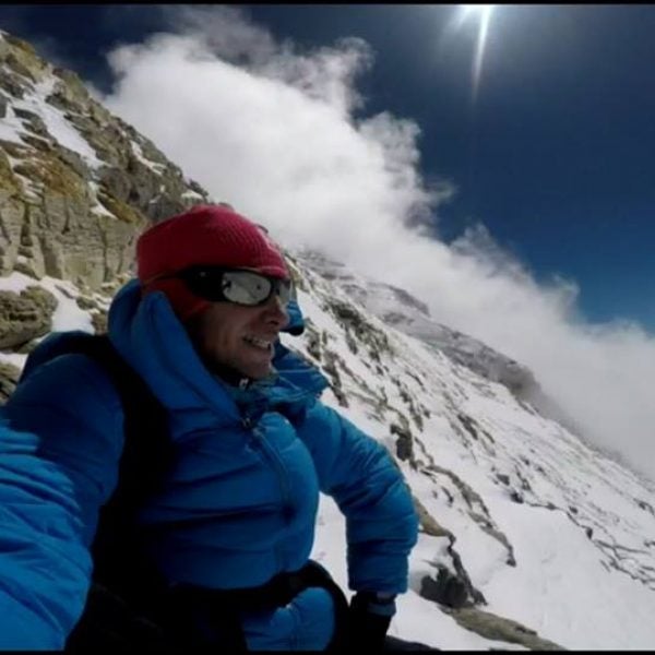 Kilian Jornet during an acclimatization climb before setting his speed record.