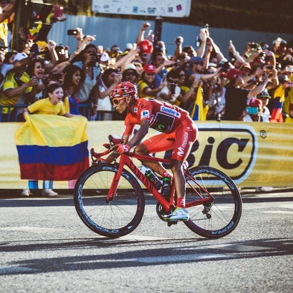 Nairo Quintana on his Canyon back in 2016 when he won Vuelta a España