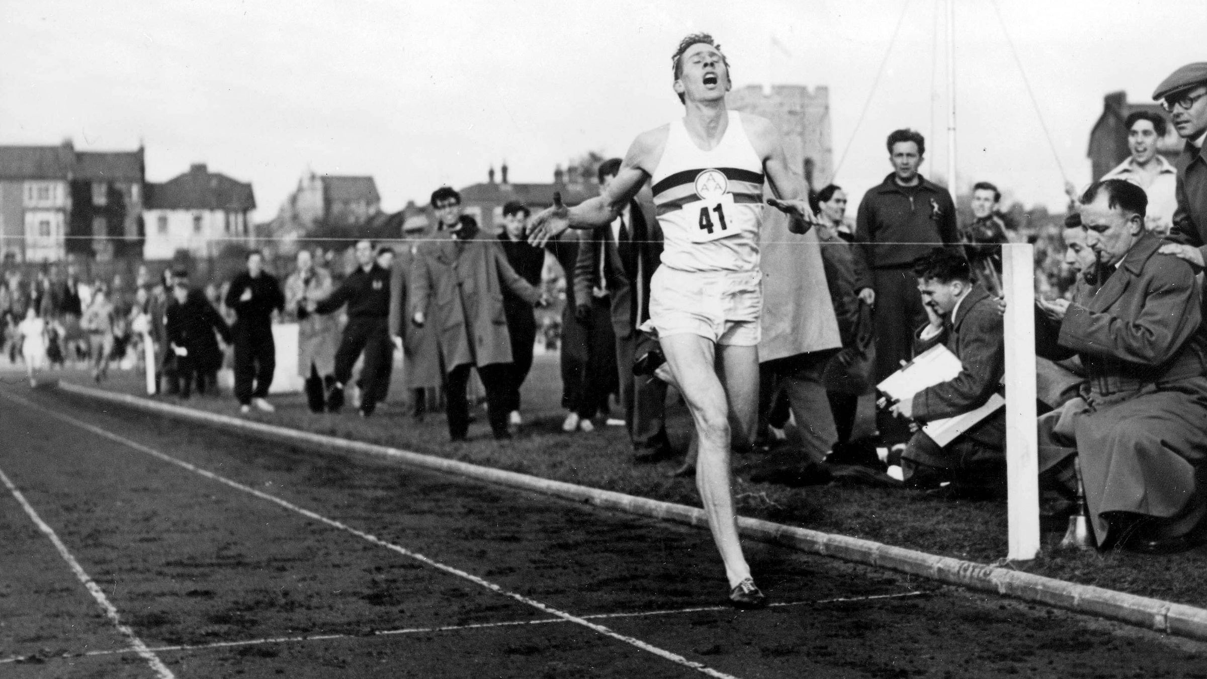 Roger Bannister in 1954, becoming the first person to run a mile in under four minutes. 