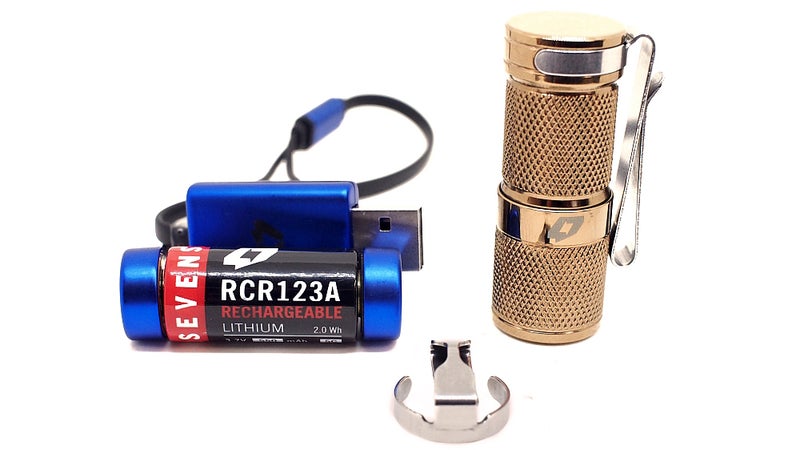 The best flashlight you can buy, in the nicest looking finish. The bundle includes the proprietary battery and its charger you'll need to achieve maximum brightness.
