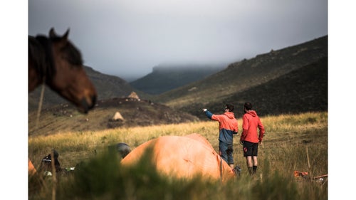 With no guesthouse or trading post available for accommodation on our third night, we camped in a remote valley used by the king for grazing his livestock.