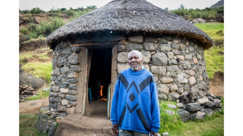 Eighty-three-year-old Makhaleng village chief Michael Ramashamole spent two hours reciting stories about Lesotho’s past to us in his house.