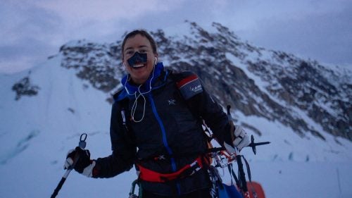On June 14 at 3 a.m., Katie Bono crawled into basecamp on Alaska’s Mount Denali, frostbitten and exhausted. Bono, 29, had left the same camp, located at 7,200 feet, at 6 a.m. the previous morning, summited the 20,310-foot peak (North America’s highest) in minus 40 degree temperatures at 8:46 p.m., then headed back down.
Her round-trip time of 21 hours, 6 minutes set the women’s speed record on the mountain, and was the third-fastest time ever recorded on Denali. What makes Bono’s accomplishment even more impressive is that, during the three-and-a-half weeks she spent on the mountain, she ran into a number of setbacks. Denali has been cold and stormy this year, resulting in only about 30 percent of permitted climbers reaching the summit. (Normally 50 percent make it.) Well into an earlier summit push, Bono had to turn around due to bad weather. In addition, she had to help a friend who’d fallen ill get off the mountain, and, during her record-setting attempt, she didn’t have enough food or water. Savannah Cummins, a photographer from Salt Lake City, was there to document the trip.