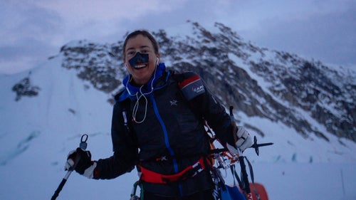 On June 14 at 3 a.m., Katie Bono crawled into basecamp on Alaska’s Mount Denali, frostbitten and exhausted. Bono, 29, had left the same camp, located at 7,200 feet, at 6 a.m. the previous morning, summited the 20,310-foot peak (North America’s highest) in minus 40 degree temperatures at 8:46 p.m., then headed back down.
Her round-trip time of 21 hours, 6 minutes set the women’s speed record on the mountain, and was the third-fastest time ever recorded on Denali. What makes Bono’s accomplishment even more impressive is that, during the three-and-a-half weeks she spent on the mountain, she ran into a number of setbacks. Denali has been cold and stormy this year, resulting in only about 30 percent of permitted climbers reaching the summit. (Normally 50 percent make it.) Well into an earlier summit push, Bono had to turn around due to bad weather. In addition, she had to help a friend who’d fallen ill get off the mountain, and, during her record-setting attempt, she didn’t have enough food or water. Savannah Cummins, a photographer from Salt Lake City, was there to document the trip.