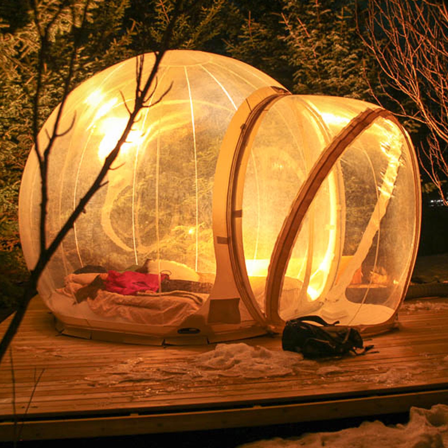 A fully transparent room is perfect for viewing nature.