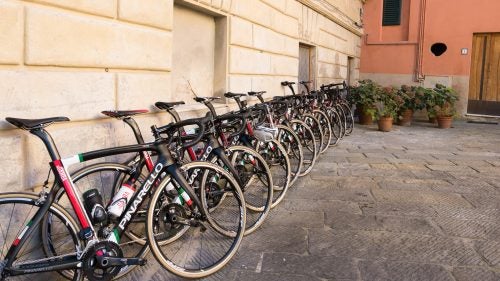 Fresh bikes waiting for the riders.