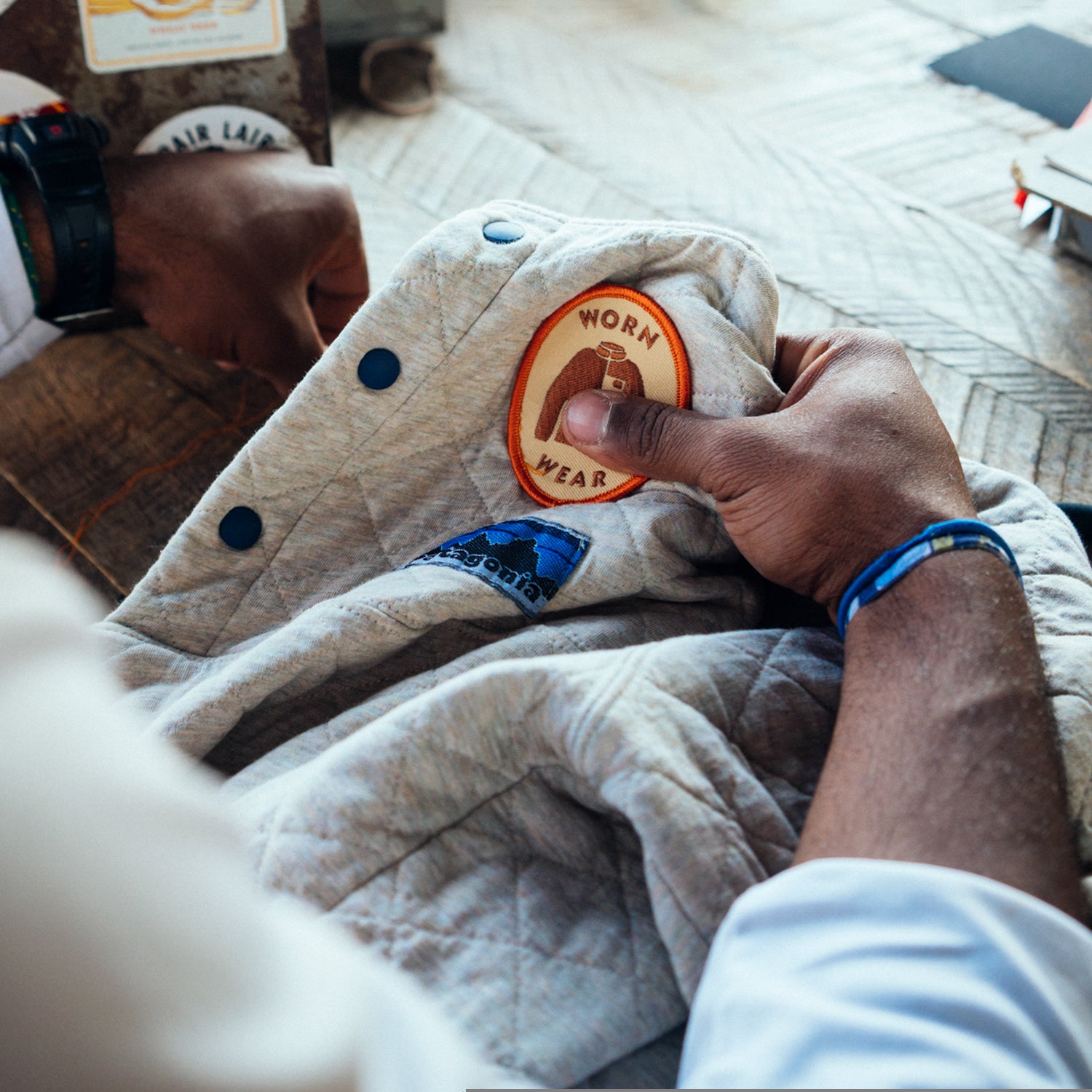 One of the most environmentally friendly clothes options—fixing what you already have.