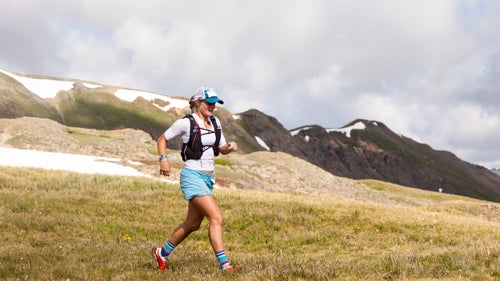 Two-time defending champ Anna Frost descends from the summit of Stony Pass, at mile 12. She would finish in fourth place with a time just under 31 hours.