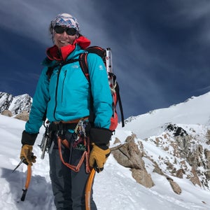 Professional ski mountaineer Hilaree O'Neill stays warm with a Gore-Tex shell and a quality base layer.