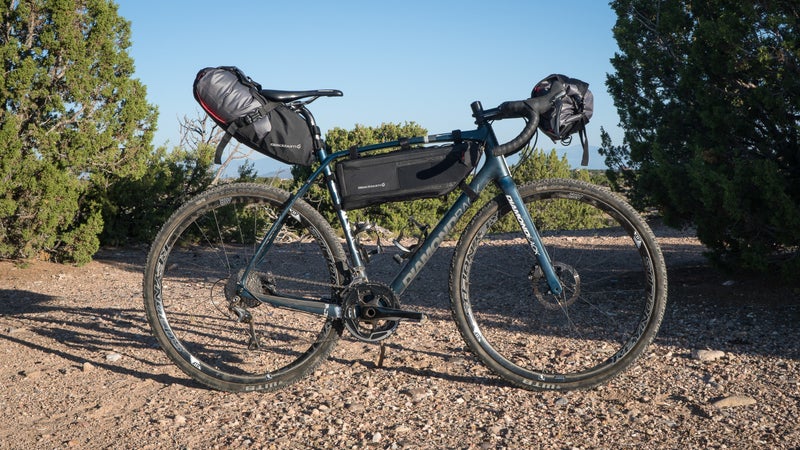 Blackburn's Seatpack and Drybag, Frame Bag, and Handlebar Roll and Drybag.
