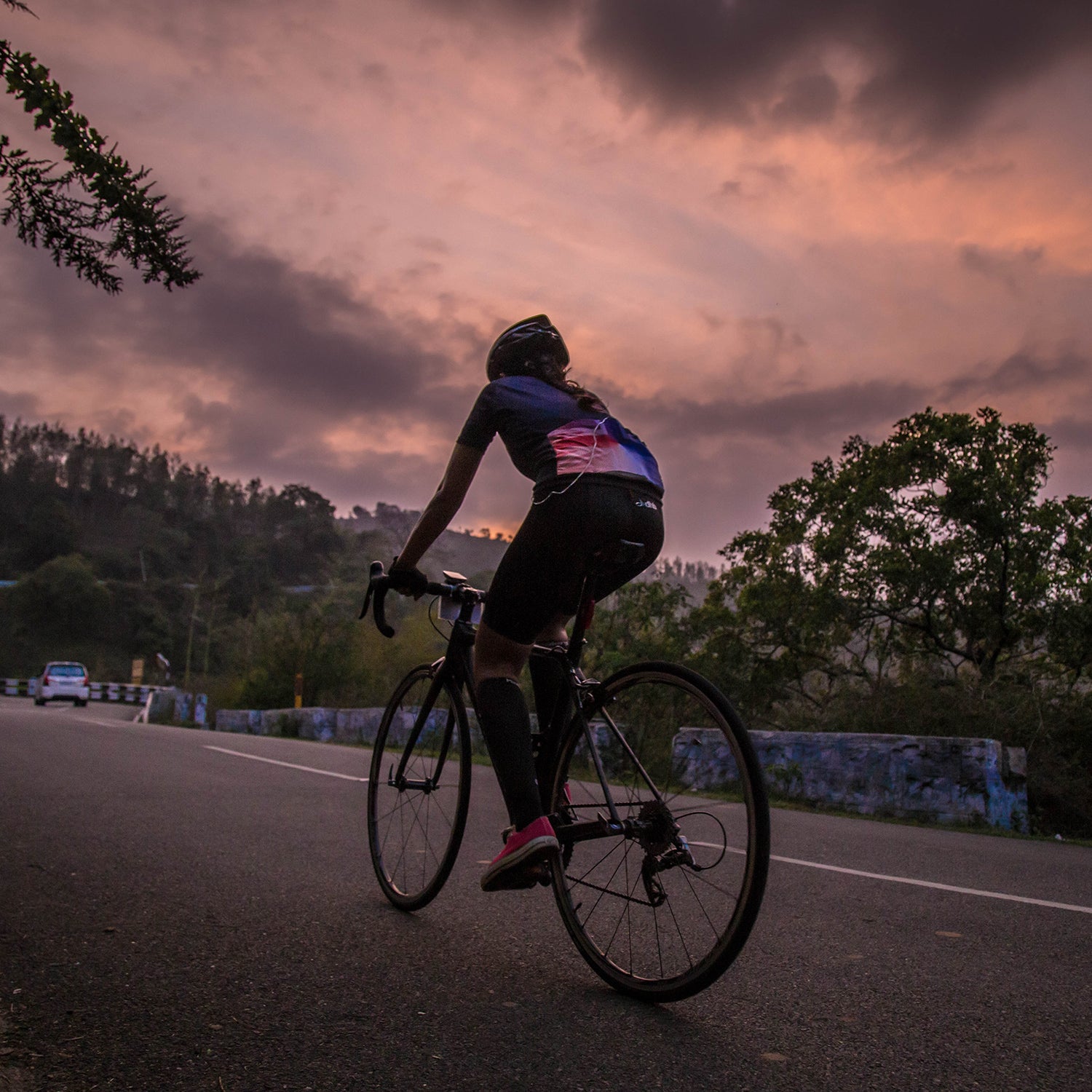 riding on the road