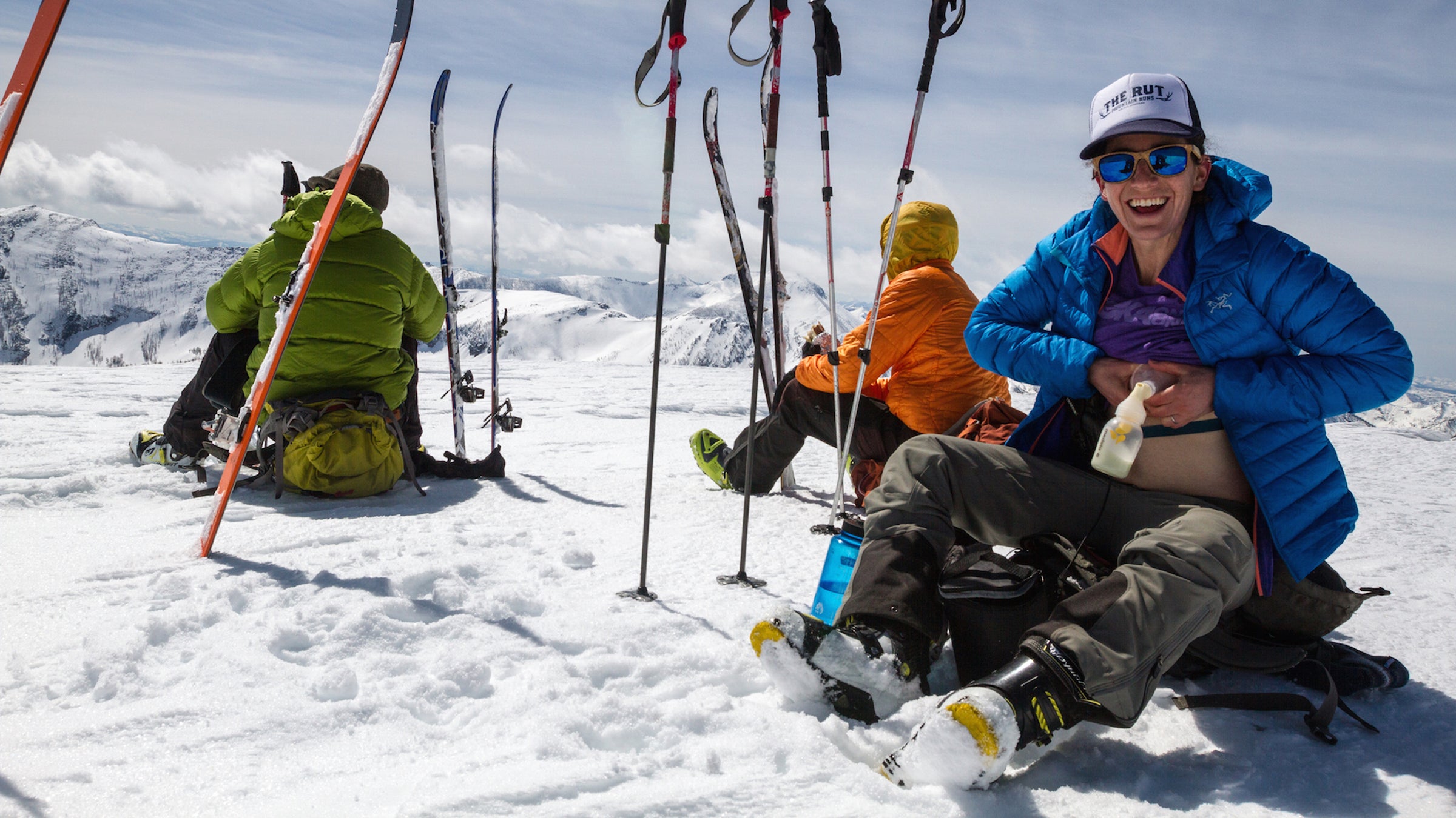 The author pumping in the mountains.