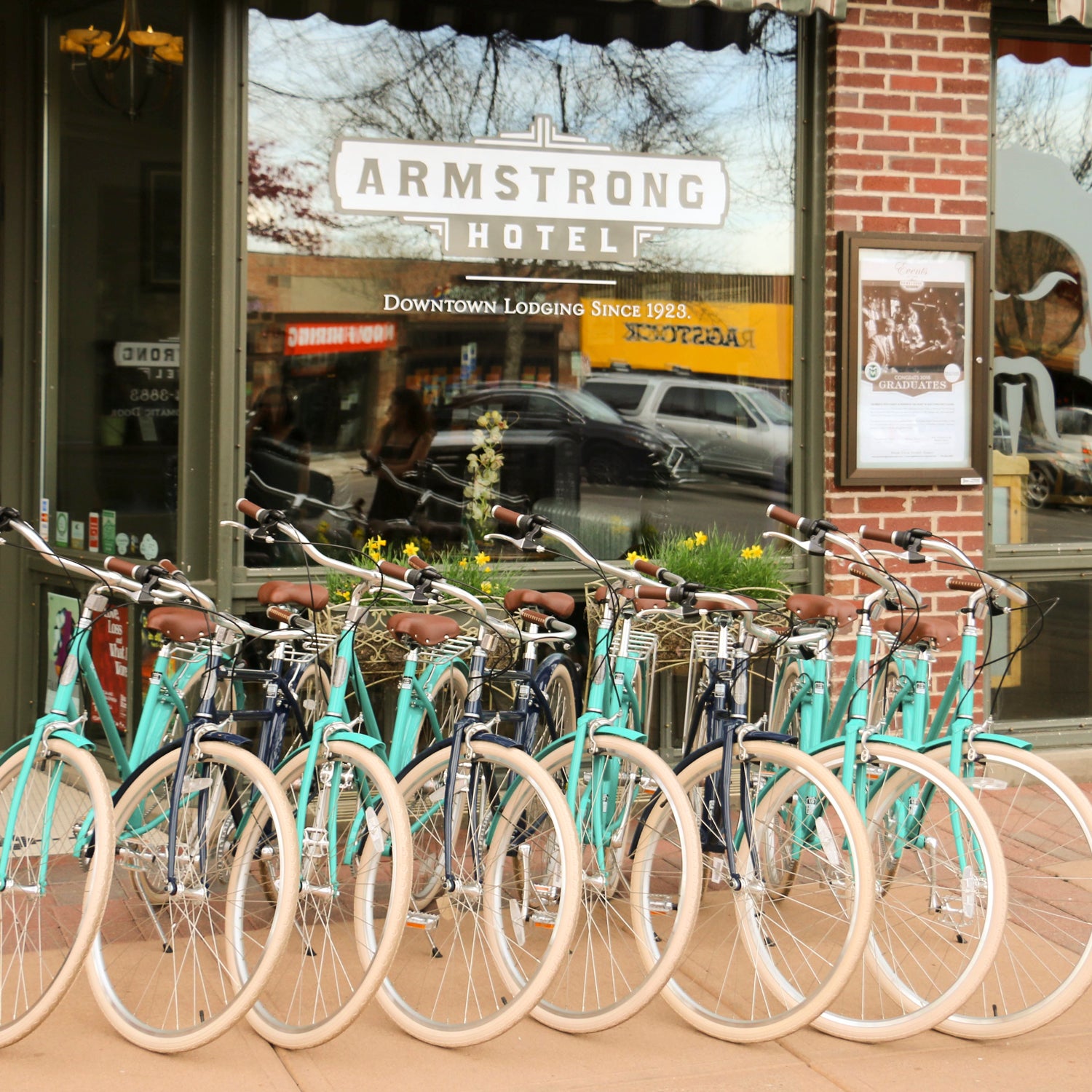 The historic Armstrong Hotel, has an arsenal of 10 free cruiser bikes you can borrow for a ride to Fort Collins’ many breweries.