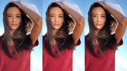 (L to R) Natural, Studio, and Contour Lighting Modes