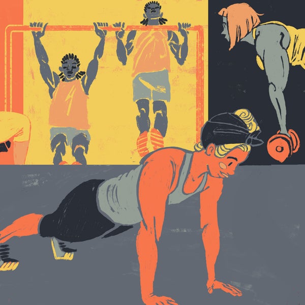 If you’re willing to buy a kettlebell, some dumbbells, and a pull-up bar, you don’t even need to leave your home to do this minimalist workout.
