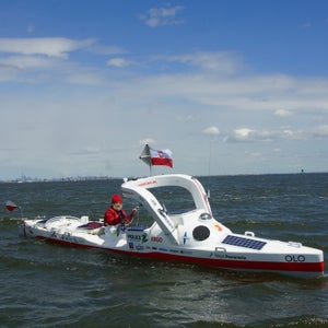 Aleksander Doba departs on his third trans-Atlantic journey, with New York City on the horizon.