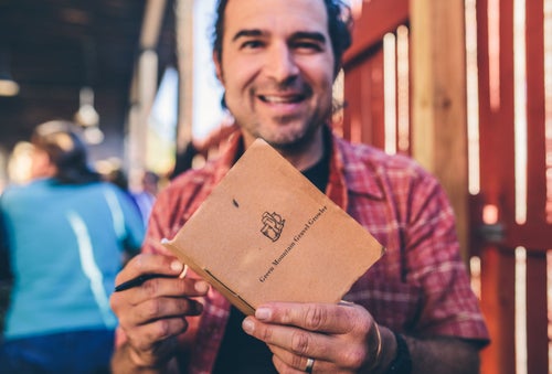 Joe Cruz jotting notes in his trusty, custom made, beer sampling notebook. This was for the “House Pale”, an American pale ale being served at Lost Nation Brewery in Morrisville, VT.