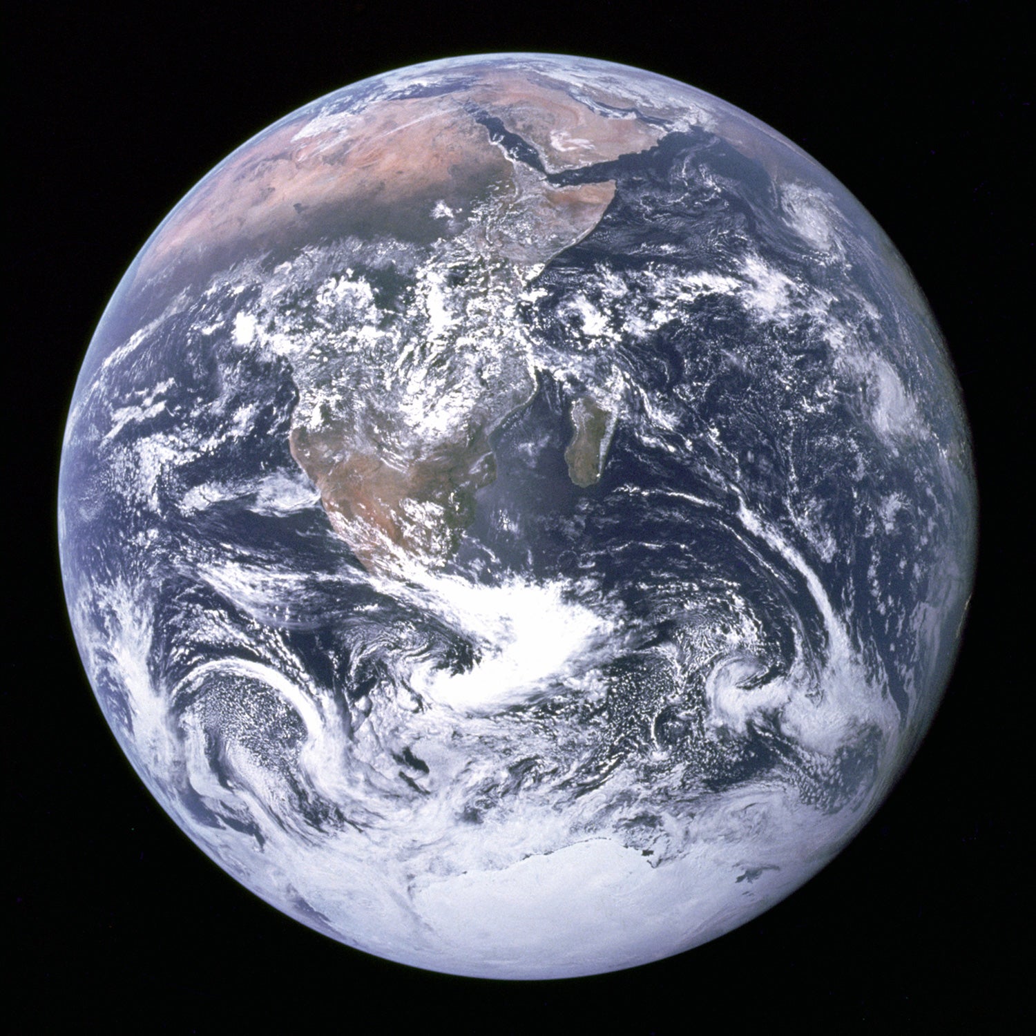 One of a series of full-earth shots from Apollo 17 has become known as the Blue Marble.