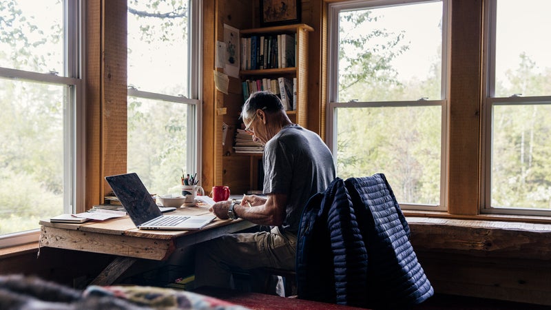 Transcribing notes from the day’s tree swallow research.