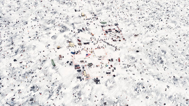 The view from above the 2017 Ice Fishing Extravaganza.