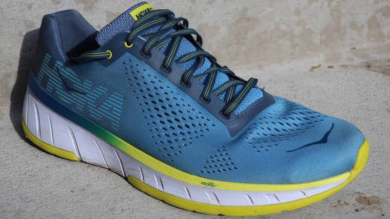 The Cavu has a two-foam midsole: a soft and forgiving heel and a firm and responsive forefoot.