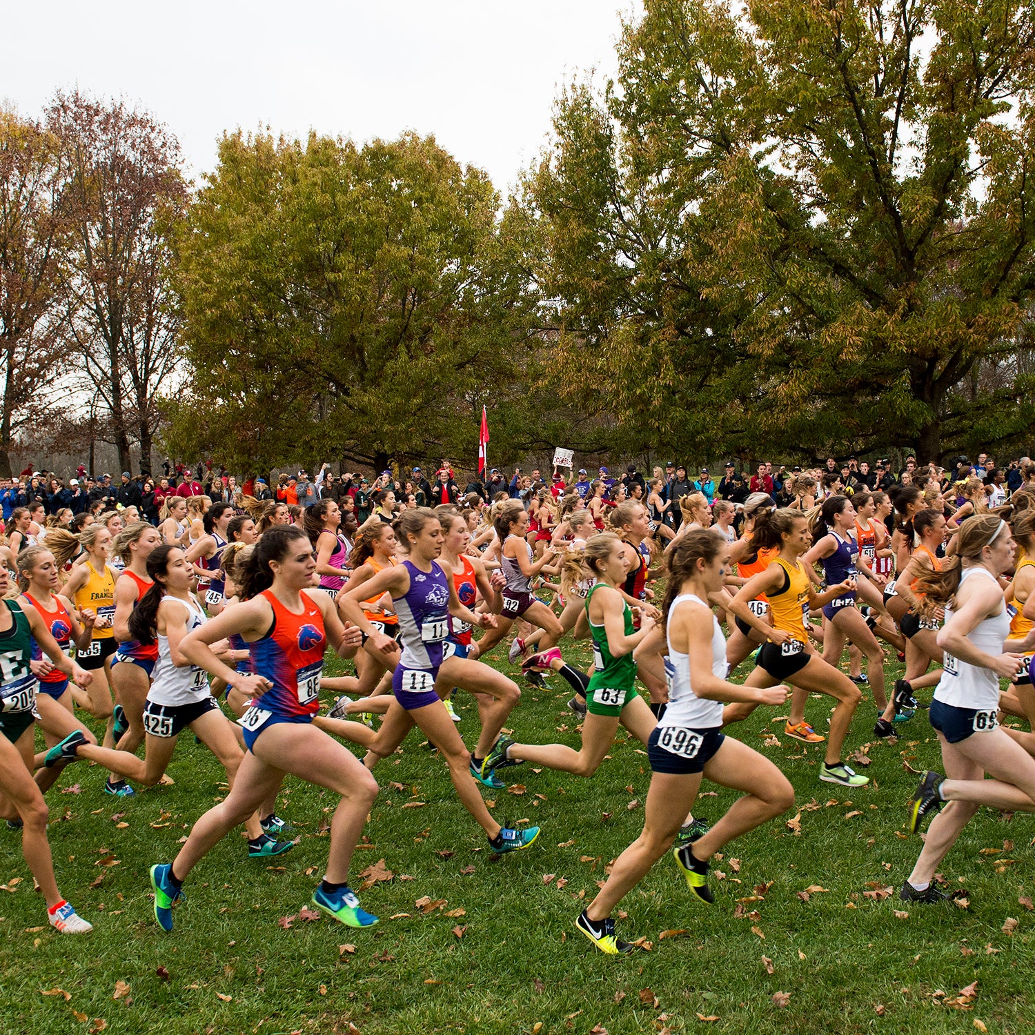 At the NCAA Cross-Country Championships the men’s race is 10K, while the women run only 6K.