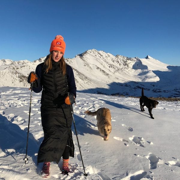 The Skhoop Alaska Long Down Skirt is a mitten for your legs.