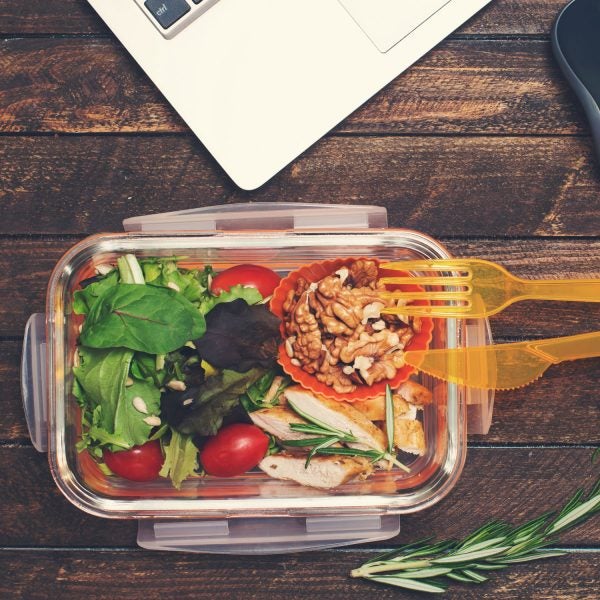 Make batches of nutrient-dense ingredients on a Sunday, and throw them together in different combos for lunch all week.