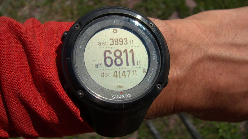 Among other things, the Ambit will display my altitude, net vertical gain, and net vertical loss. In extremely mountainous terrain, vertical change is a better indication of my effort (and limits) than horizontal distance.