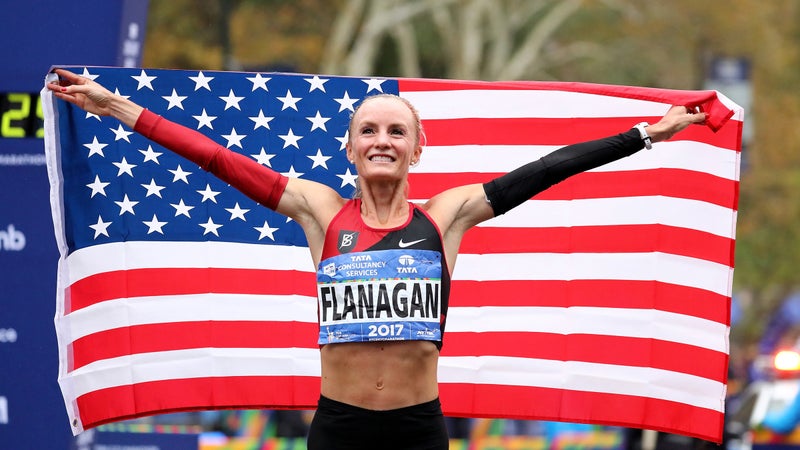 Shalane Flanagan’s 2017 New York City win.