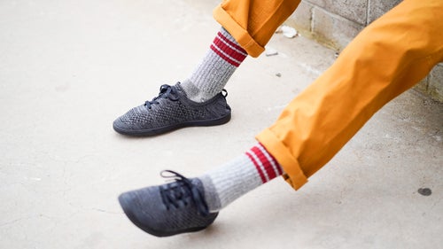 Merino socks aren’t just for skiing or hiking. These everyday socks, which come with the old-school color ribbing up top, will make work, travel, or just chilling around home that much better thanks to cushioning in the sole, spandex in the calf, and a damn soft merino that keeps your dogs warm when it’s cold, and cool when it’s hot.