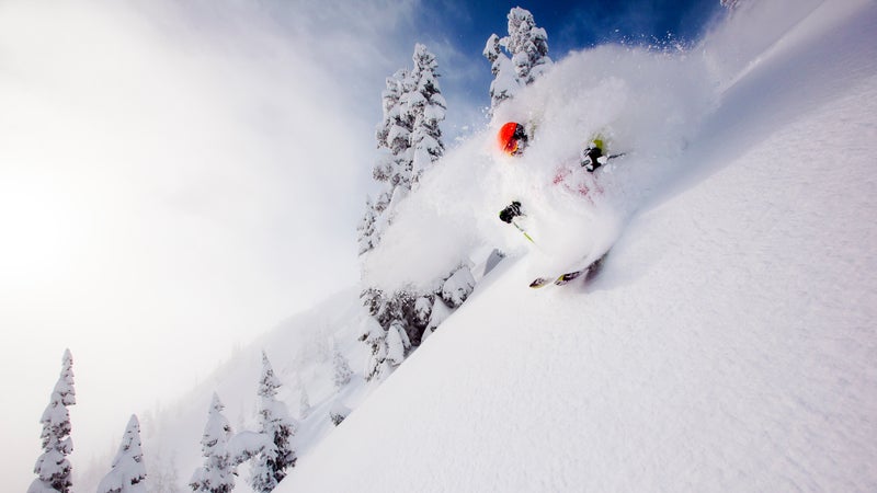 Roberts skiing at Crystal Mountain ski area, Washington