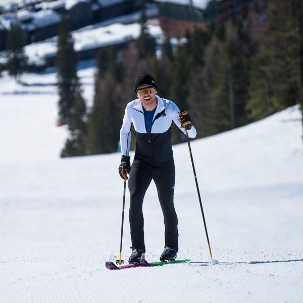 Foote on his way to the top of Ed's Run at Whitefish Mountain, Montana